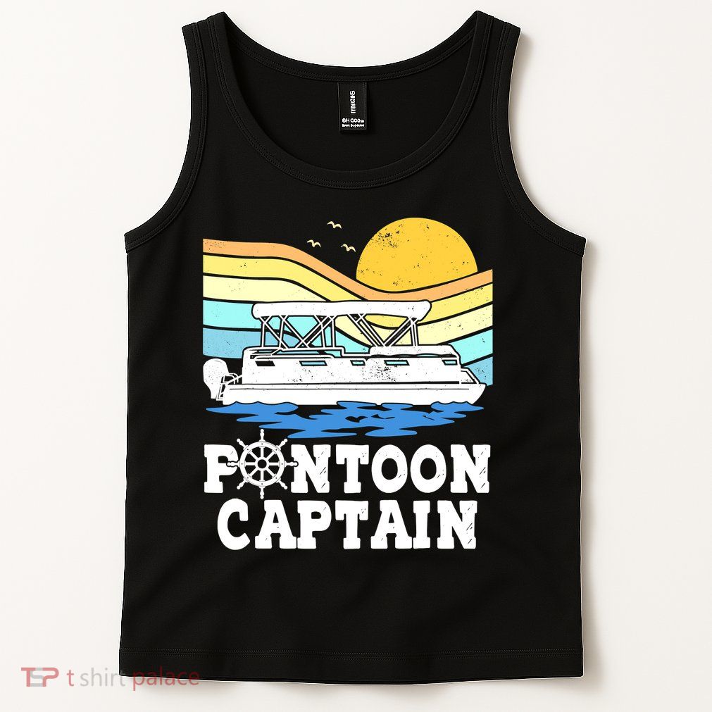 Funny Pontoon Captain Vintage Pontoon Boat Tank Top