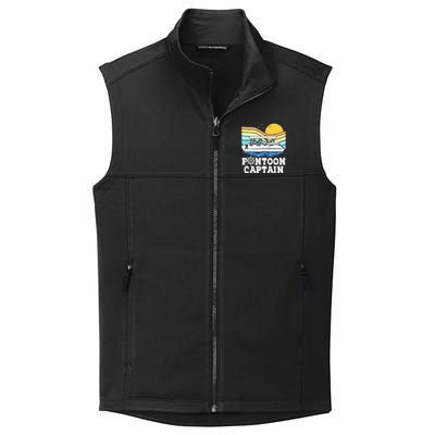 Funny Pontoon Captain Vintage Pontoon Boat Collective Smooth Fleece Vest