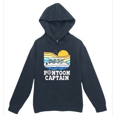 Funny Pontoon Captain Vintage Pontoon Boat Urban Pullover Hoodie