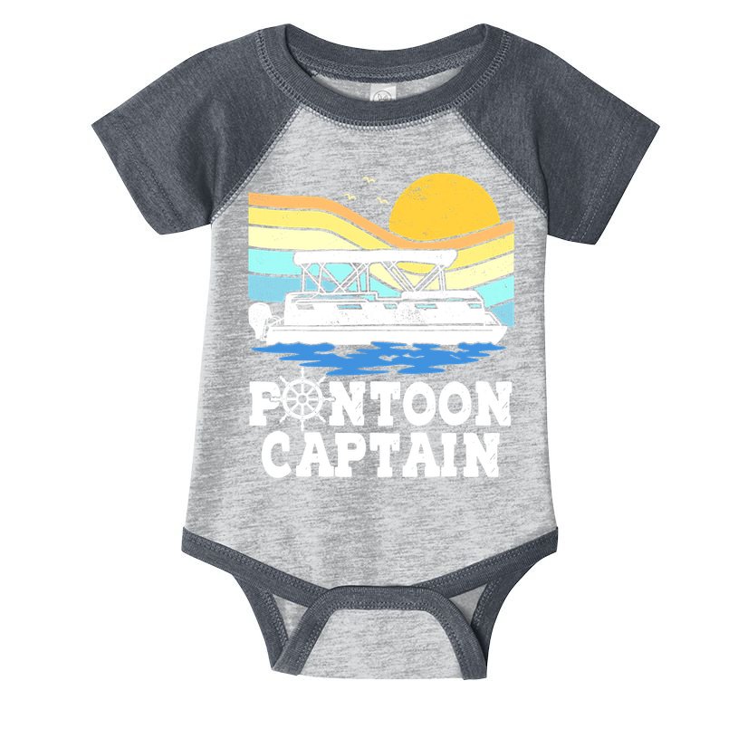 Funny Pontoon Captain Vintage Pontoon Boat Infant Baby Jersey Bodysuit