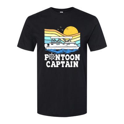 Funny Pontoon Captain Vintage Pontoon Boat Softstyle CVC T-Shirt