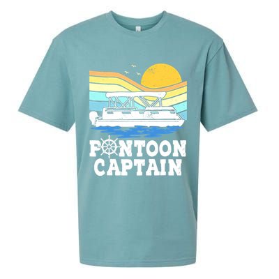 Funny Pontoon Captain Vintage Pontoon Boat Sueded Cloud Jersey T-Shirt