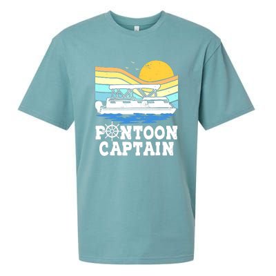 Funny Pontoon Captain Vintage Pontoon Boat Sueded Cloud Jersey T-Shirt