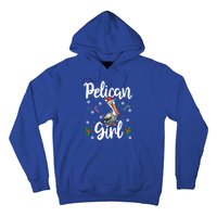 Funny Pelican Christmas Santa Hat Lights Snowflakes Gift Hoodie