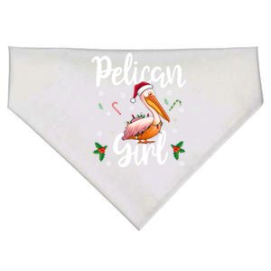 Funny Pelican Christmas Santa Hat Lights Snowflakes Funny Gift USA-Made Doggie Bandana