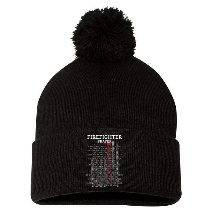 FireFighters Prayer Clothes Gift Pom Pom 12in Knit Beanie