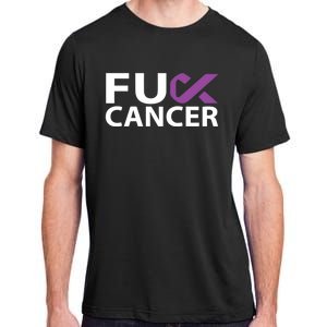 Fuck Pancreatic Cancer F U Fu Purple Ribbon Cancer Awareness Cute Gift Adult ChromaSoft Performance T-Shirt