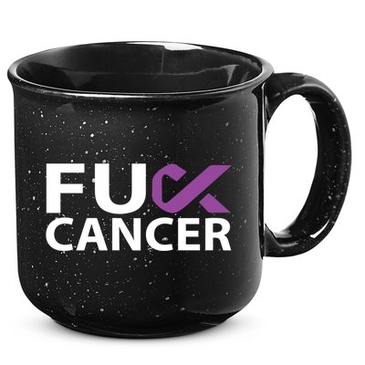 Fuck Pancreatic Cancer F U Fu Purple Ribbon Cancer Awareness Cute Gift 15oz Campfire Ceramic Mug