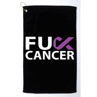 Fuck Pancreatic Cancer F U Fu Purple Ribbon Cancer Awareness Cute Gift Golf Towel