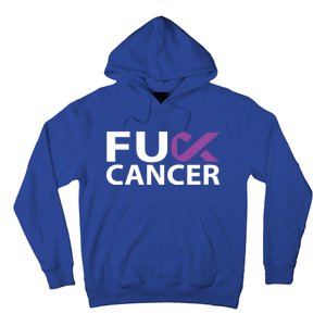 Fuck Pancreatic Cancer F U Fu Purple Ribbon Cancer Awareness Cute Gift Hoodie