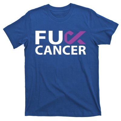 Fuck Pancreatic Cancer F U Fu Purple Ribbon Cancer Awareness Cute Gift T-Shirt