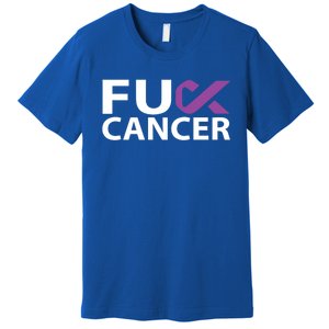 Fuck Pancreatic Cancer F U Fu Purple Ribbon Cancer Awareness Cute Gift Premium T-Shirt