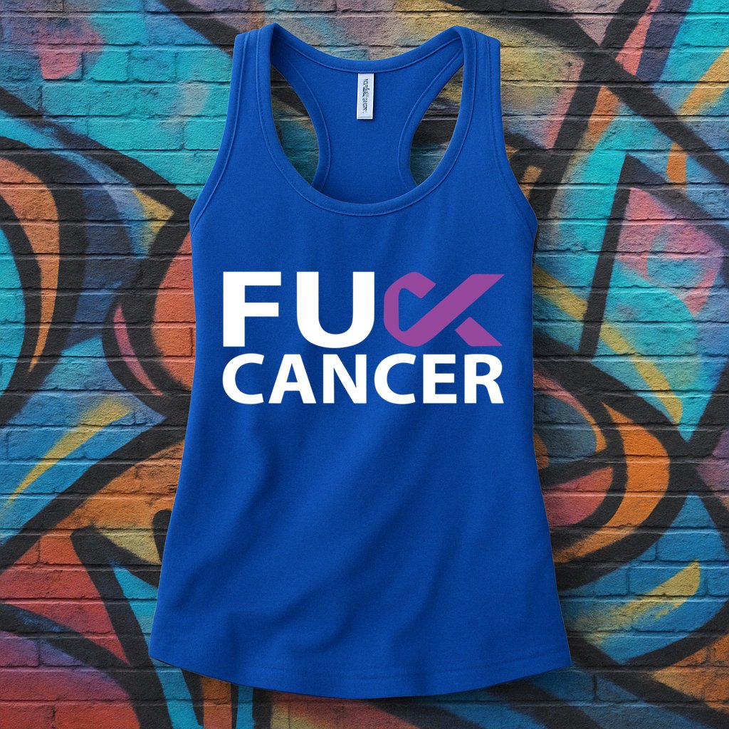 Fuck Pancreatic Cancer F U Fu Purple Ribbon Cancer Awareness Cute Gift Womens Tank Top