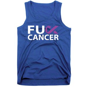 Fuck Pancreatic Cancer F U Fu Purple Ribbon Cancer Awareness Cute Gift Tank Top