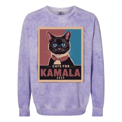 Funny Political Cats For Kamala Colorblast Crewneck Sweatshirt