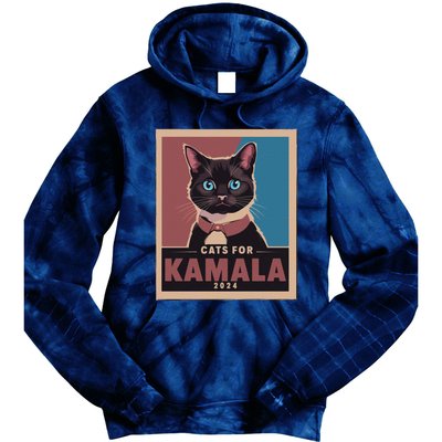 Funny Political Cats For Kamala Tie Dye Hoodie