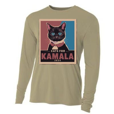 Funny Political Cats For Kamala Cooling Performance Long Sleeve Crew