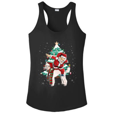 Funny Poodle Christmas Tree Dabbing Santa Xmas Gift Ladies PosiCharge Competitor Racerback Tank