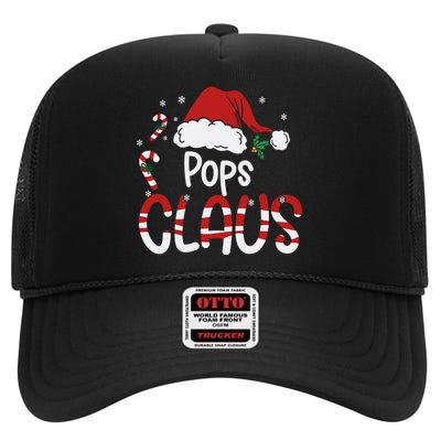 Funny Pops Claus Christmas Pajamas Santa Hat Costume High Crown Mesh Back Trucker Hat