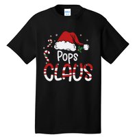 Funny Pops Claus Christmas Pajamas Santa Hat Costume Tall T-Shirt