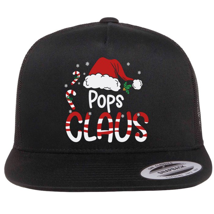 Funny Pops Claus Christmas Pajamas Santa Hat Costume Flat Bill Trucker Hat