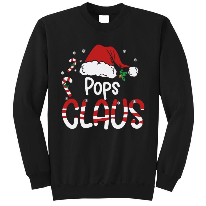 Funny Pops Claus Christmas Pajamas Santa Hat Costume Tall Sweatshirt