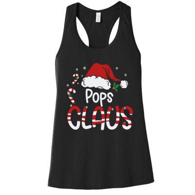 Funny Pops Claus Christmas Pajamas Santa Hat Costume Women's Racerback Tank