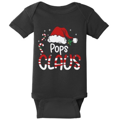 Funny Pops Claus Christmas Pajamas Santa Hat Costume Baby Bodysuit