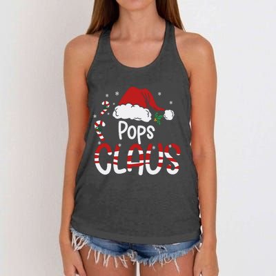 Funny Pops Claus Christmas Pajamas Santa Hat Costume Women's Knotted Racerback Tank