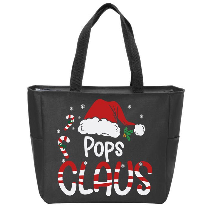 Funny Pops Claus Christmas Pajamas Santa Hat Costume Zip Tote Bag