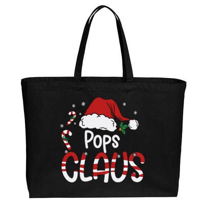 Funny Pops Claus Christmas Pajamas Santa Hat Costume Cotton Canvas Jumbo Tote