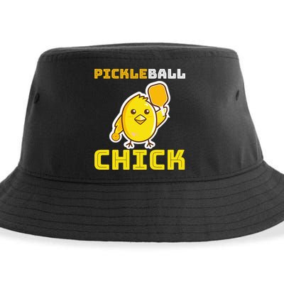 Funny Pickleball Chick Sustainable Bucket Hat