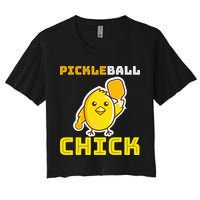 Funny Pickleball Chick Women's Crop Top Tee