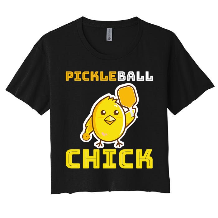 Funny Pickleball Chick Women's Crop Top Tee