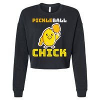 Funny Pickleball Chick Cropped Pullover Crew