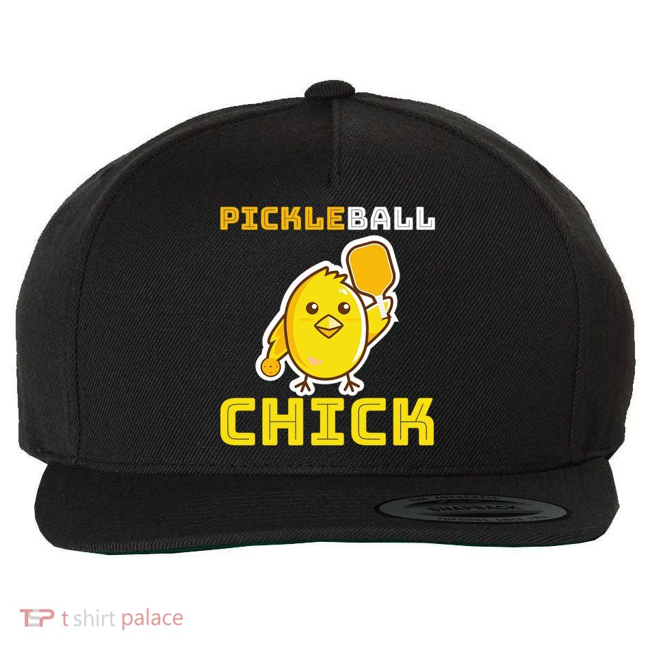 Funny Pickleball Chick Wool Snapback Cap