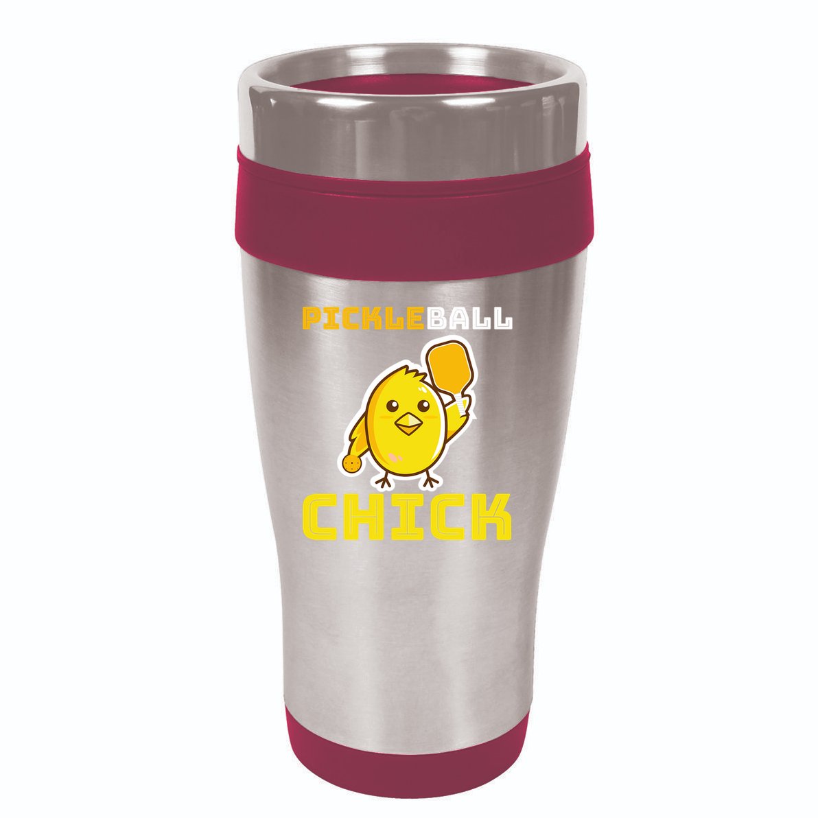 Funny Pickleball Chick 16oz Travel Tumbler