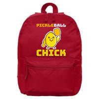 Funny Pickleball Chick 16 in Basic Backpack