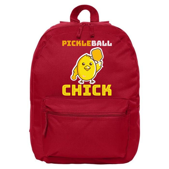 Funny Pickleball Chick 16 in Basic Backpack