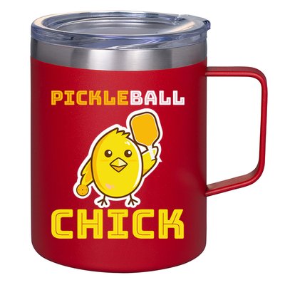 Funny Pickleball Chick 12oz Stainless Steel Coffee Mug