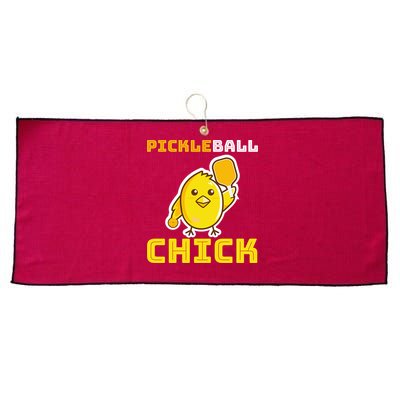 Funny Pickleball Chick Large Microfiber Waffle Golf Towel