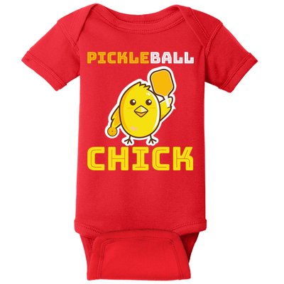 Funny Pickleball Chick Baby Bodysuit