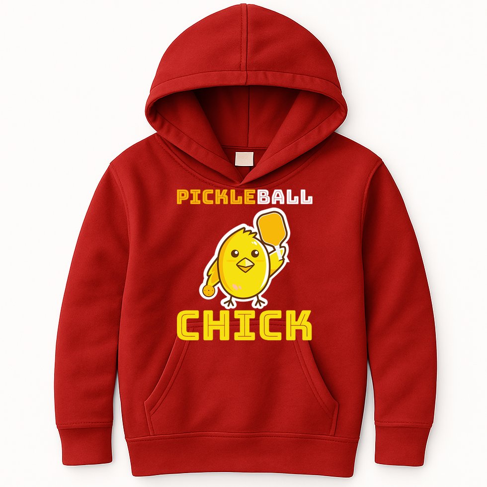 Funny Pickleball Chick Kids Hoodie