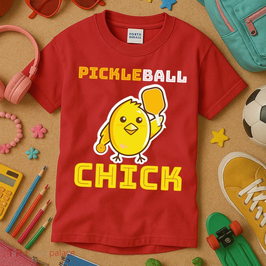 Funny Pickleball Chick Kids T-Shirt