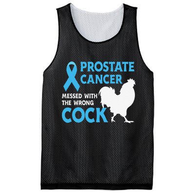 Funny Prostate Cancer Messed With The Wrong Cock Cancer Awareness Mesh Reversible Basketball Jersey Tank