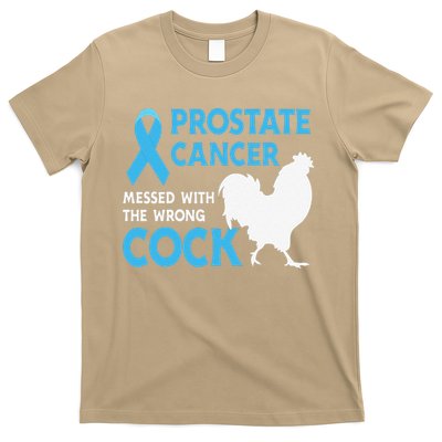 Funny Prostate Cancer Messed With The Wrong Cock Cancer Awareness T-Shirt