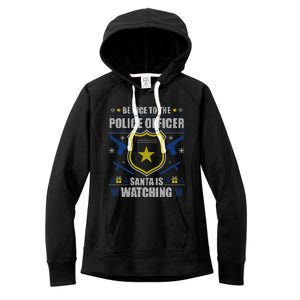 Funny Policeman Christmas Police Officer Ugly Christmas Women's Fleece Hoodie