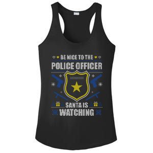 Funny Policeman Christmas Police Officer Ugly Christmas Ladies PosiCharge Competitor Racerback Tank