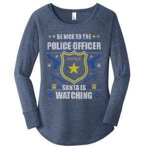 Funny Policeman Christmas Police Officer Ugly Christmas Women's Perfect Tri Tunic Long Sleeve Shirt