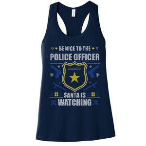 Funny Policeman Christmas Police Officer Ugly Christmas Women's Racerback Tank